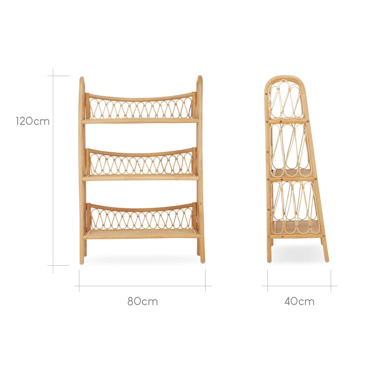 Aria 3 Tier Shelving Unit - Rattan