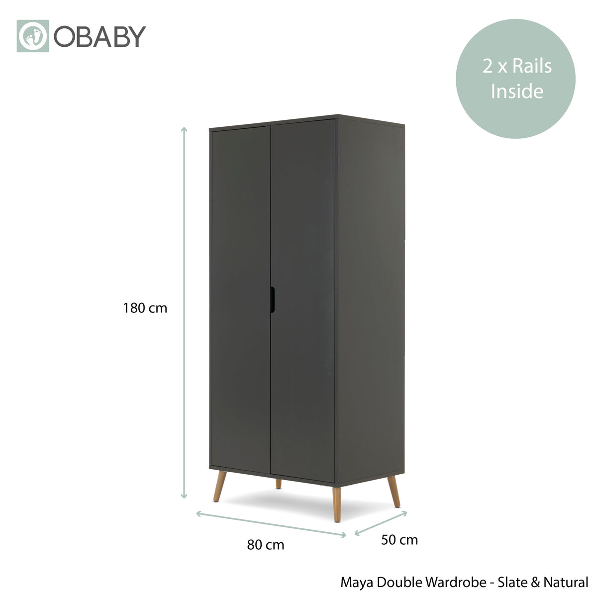 Maya Double Wardrobe - Slate (4)