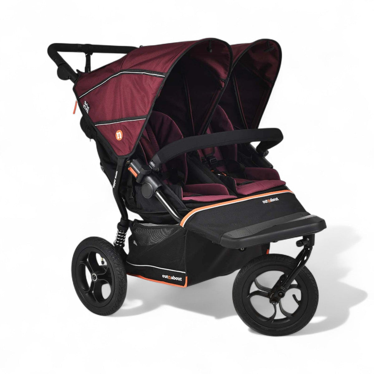 Out n About Nipper Double V6 Pushchair - Brambleberry Red