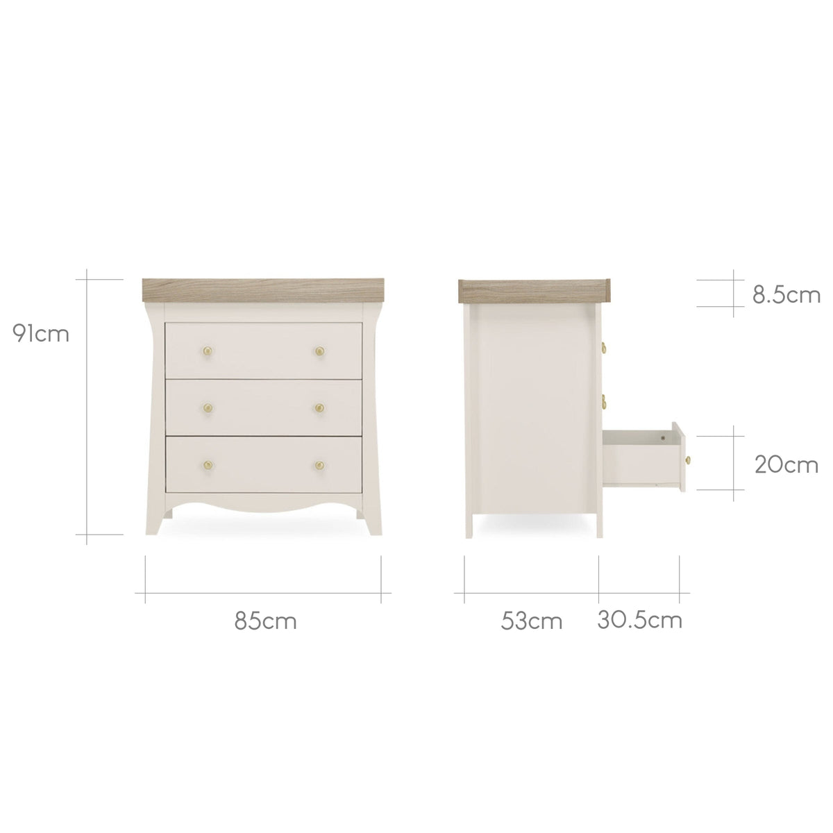 Clara Dresser Changer - Cashmere & Ash