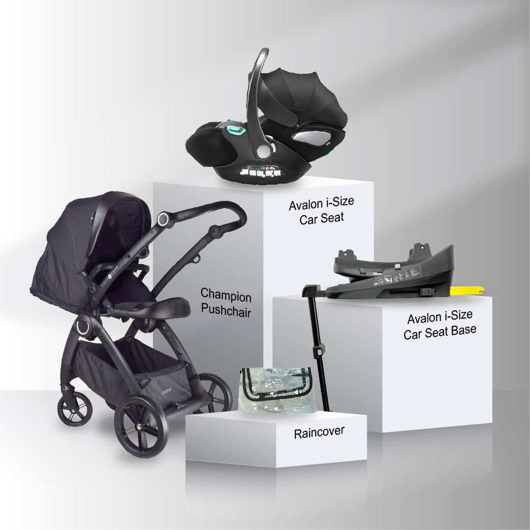 Cozy N Safe Champion & Avalon Travel System (Pram, Carrier & Base)
