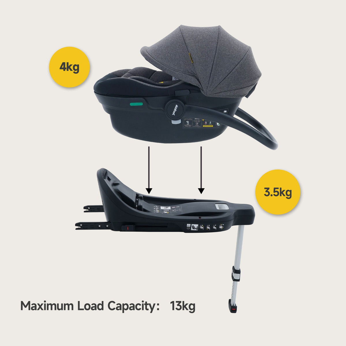 JoviKids Aria i-Size Infant Car Seat with ISOFIX Base