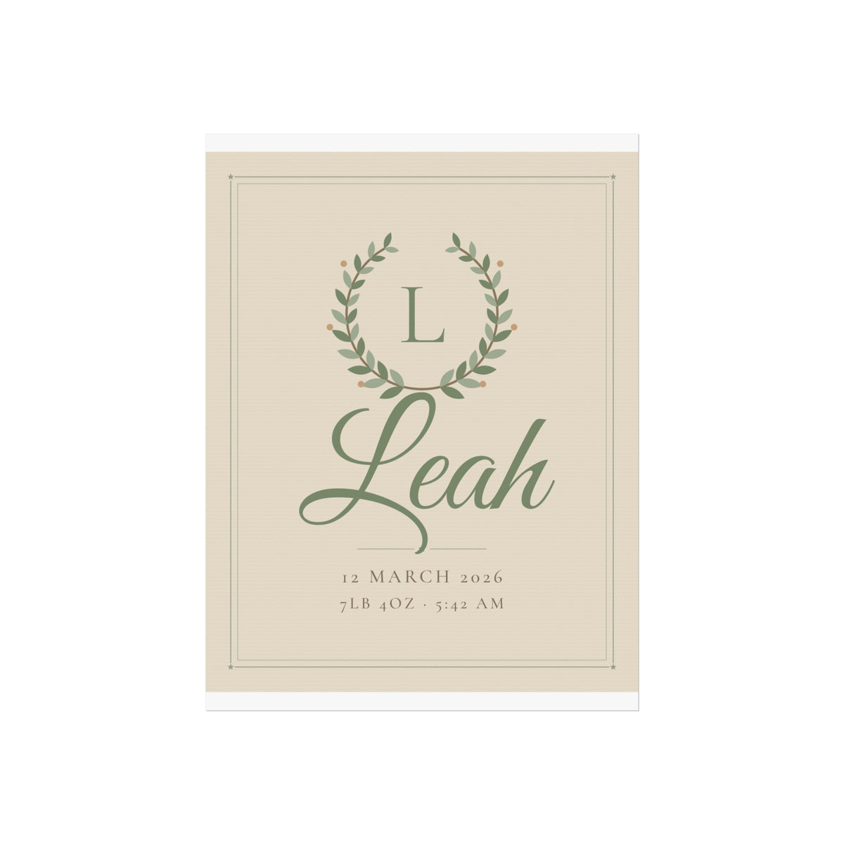 Personalised Nursery Name Print