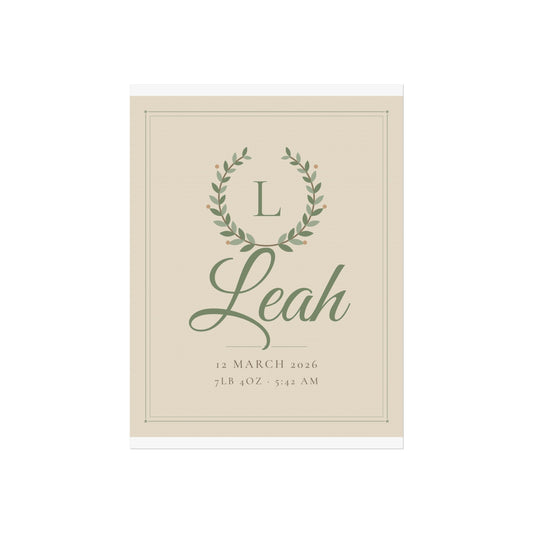 Personalised Nursery Name Print