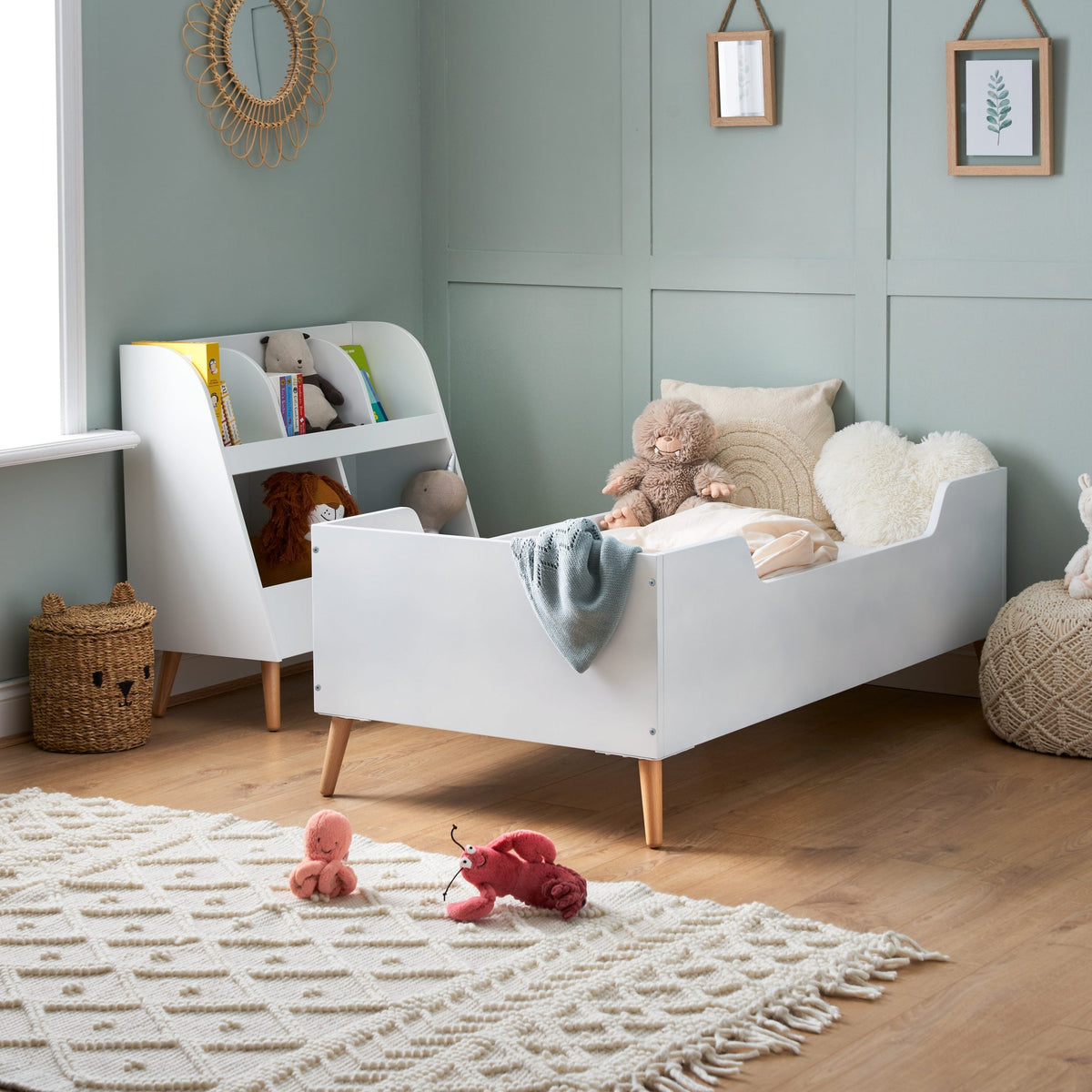 Maya Toddler Bed - White With Natural