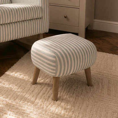 Etta Footstool - Sea Salt Stripe