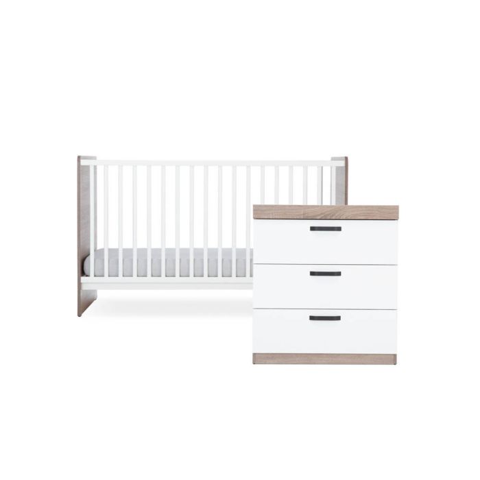 Enzo 2 Piece Nursery Furniture Set - Truffle Oak & White