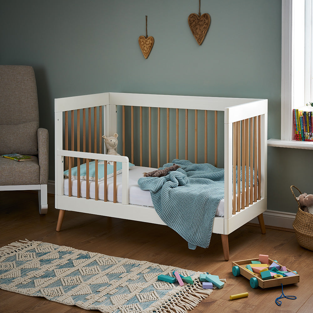 Maya Mini Cot Bed - White With Natural (2)