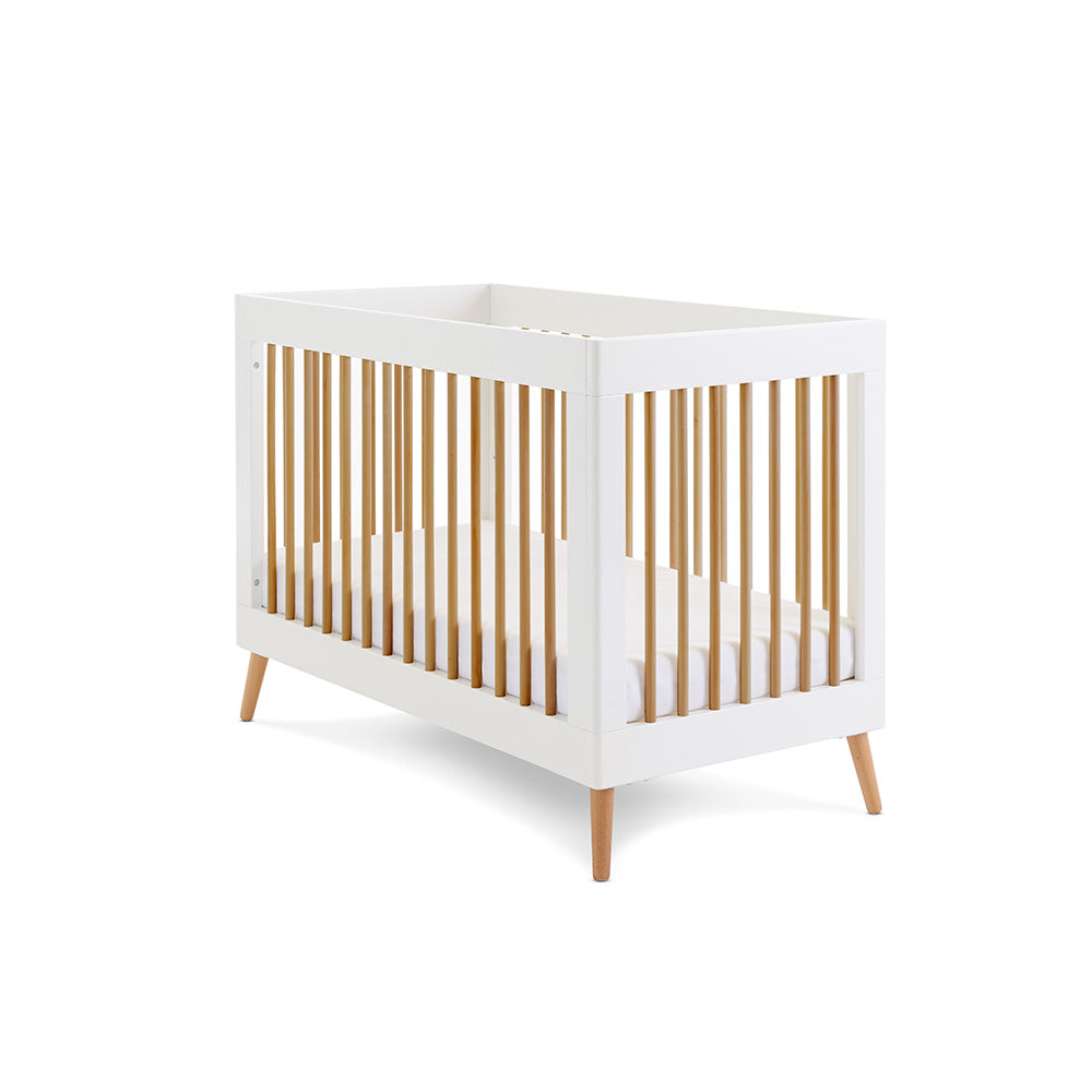 Maya Mini Cot Bed - White With Natural (5)