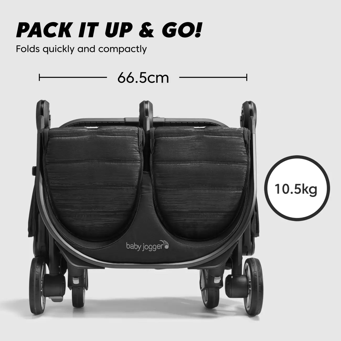 Baby Jogger city tour™ 2 double buggy sizes