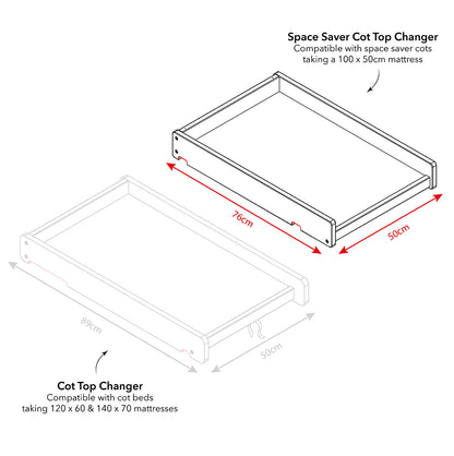 Obaby Space Saver Cot Top Changer - White (3)