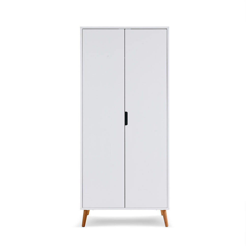 Maya Double Wardrobe - White With Natural (4)