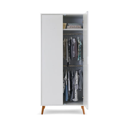 Maya Double Wardrobe - White With Natural (5)