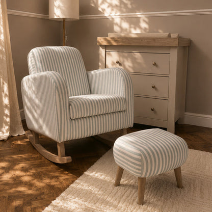 Etta Footstool - Sea Salt Stripe