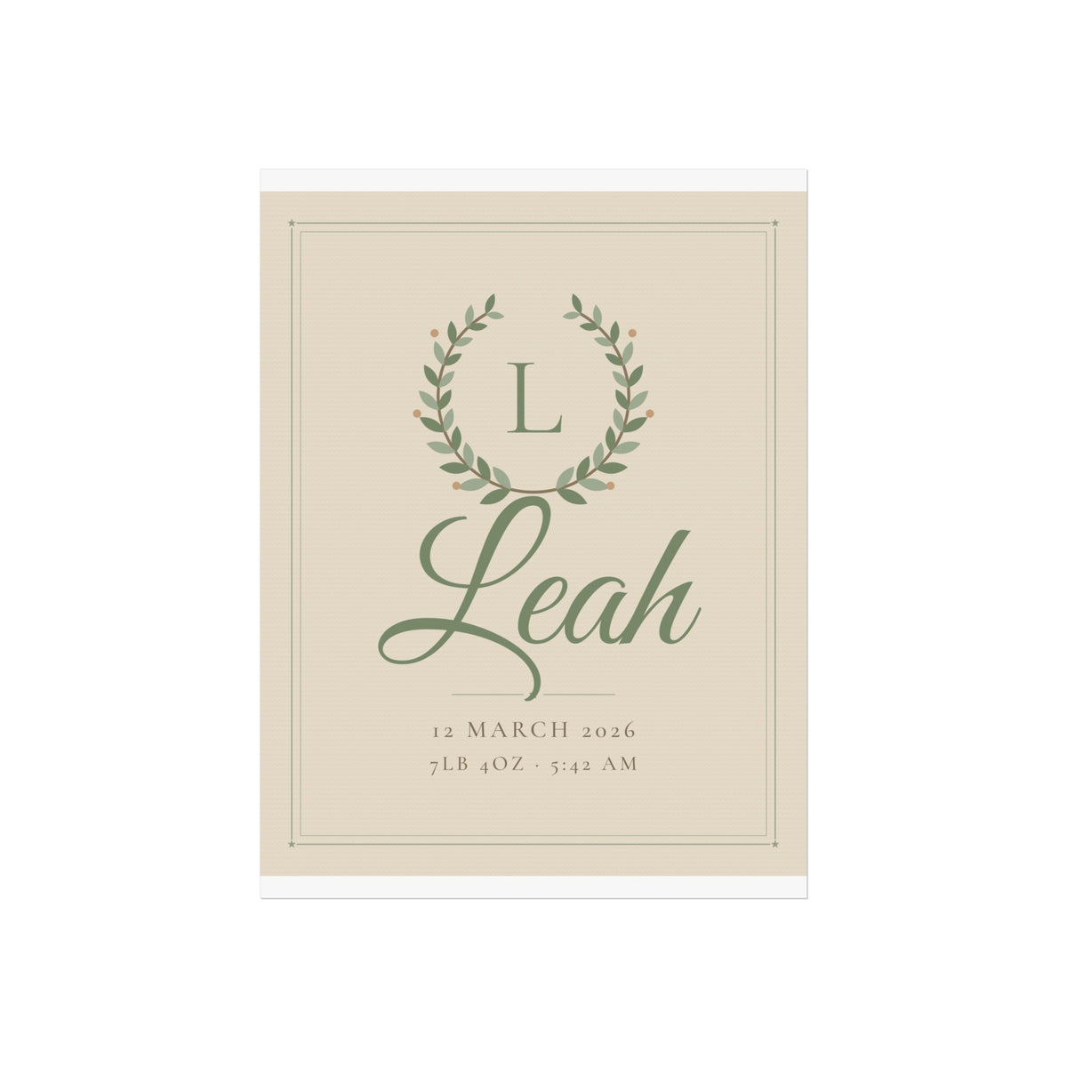 Personalised Nursery Name Print