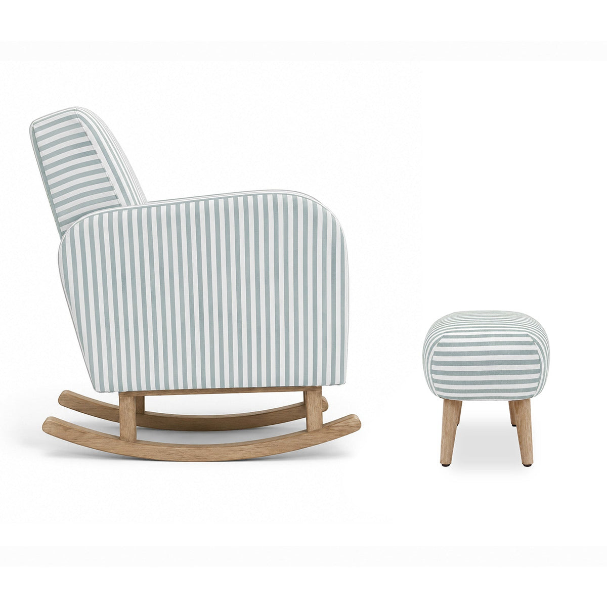 Etta Nursing Chair & Footstool - Sea Salt Stripe