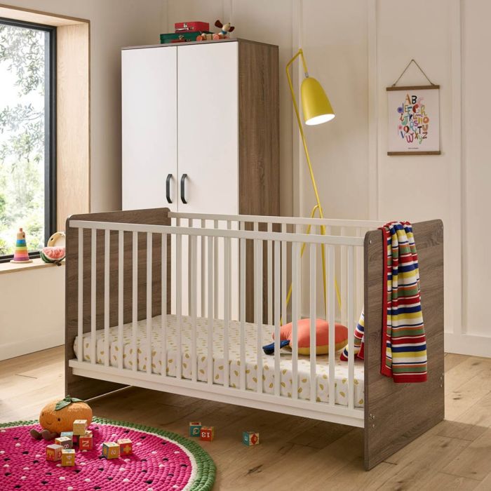 Enzo 2 Piece Nursery Furniture Set - Truffle Oak & White