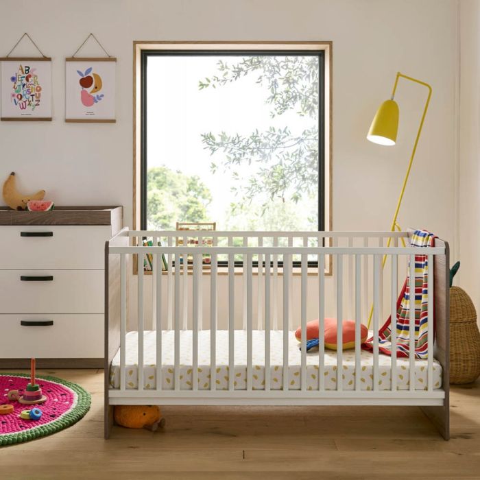 Enzo 2 Piece Nursery Furniture Set - Truffle Oak & White