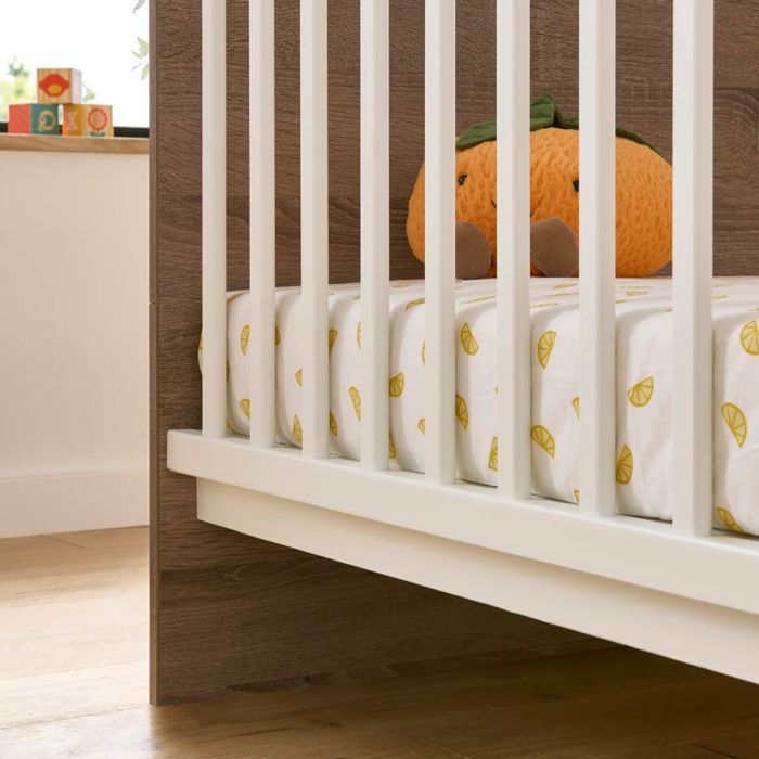 /Enzo 2 Piece Nursery Furniture Set - Truffle Oak & White