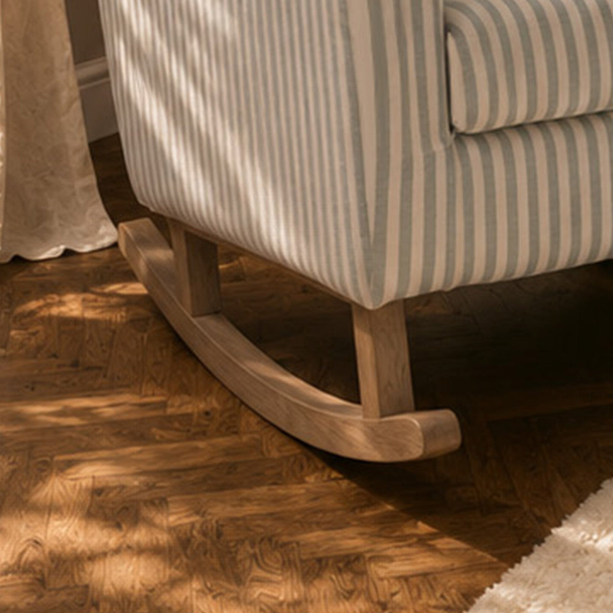 Etta Nursing Chair & Footstool - Sea Salt Stripe