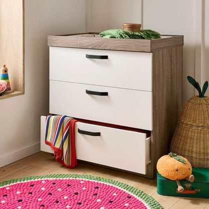 Enzo 2 Piece Nursery Furniture Set - Truffle Oak & White