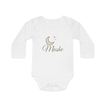 Personalised Organic Long-Sleeve Baby Grow