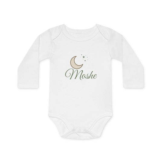 Personalised Organic Long-Sleeve Baby Grow