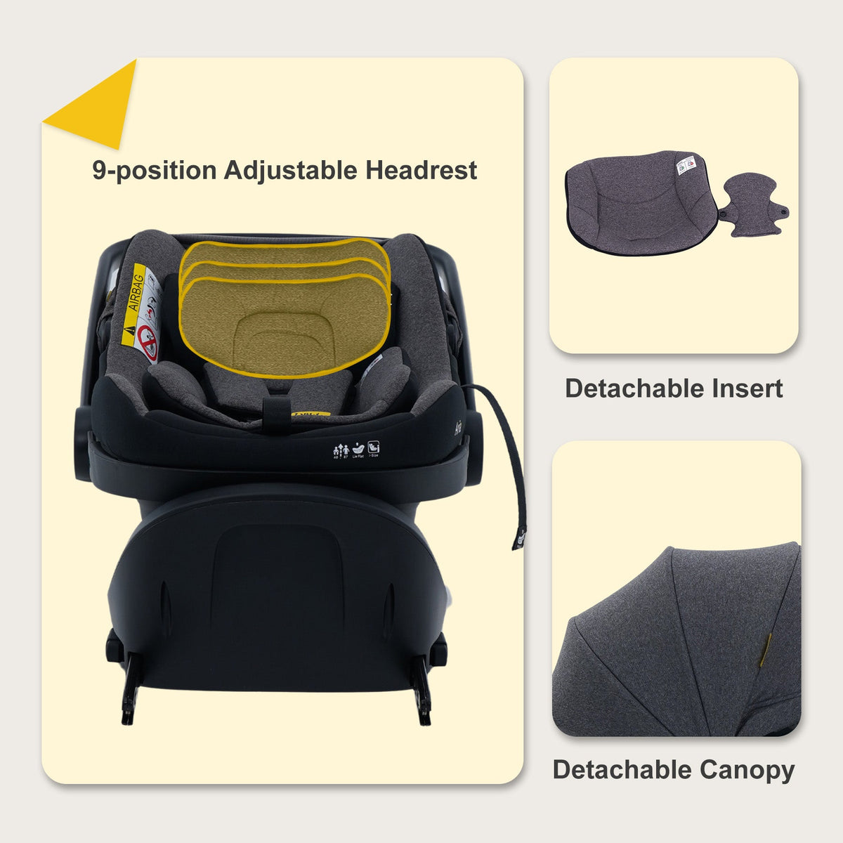 JoviKids Aria i-Size Infant Car Seat with ISOFIX Base