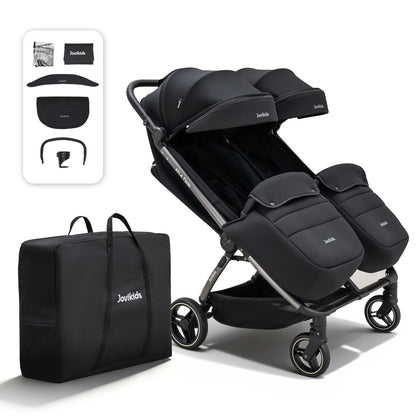 JoviKids Ayla Twin Auto-Fold Double Stroller – Urban Black
