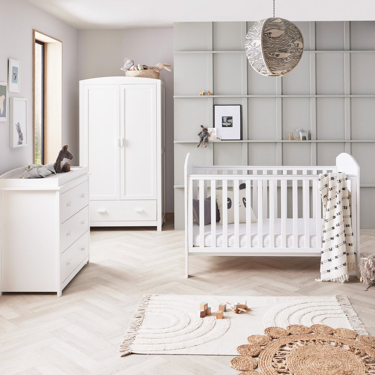 Aston 3 Piece Nursery Furniture Set - White
