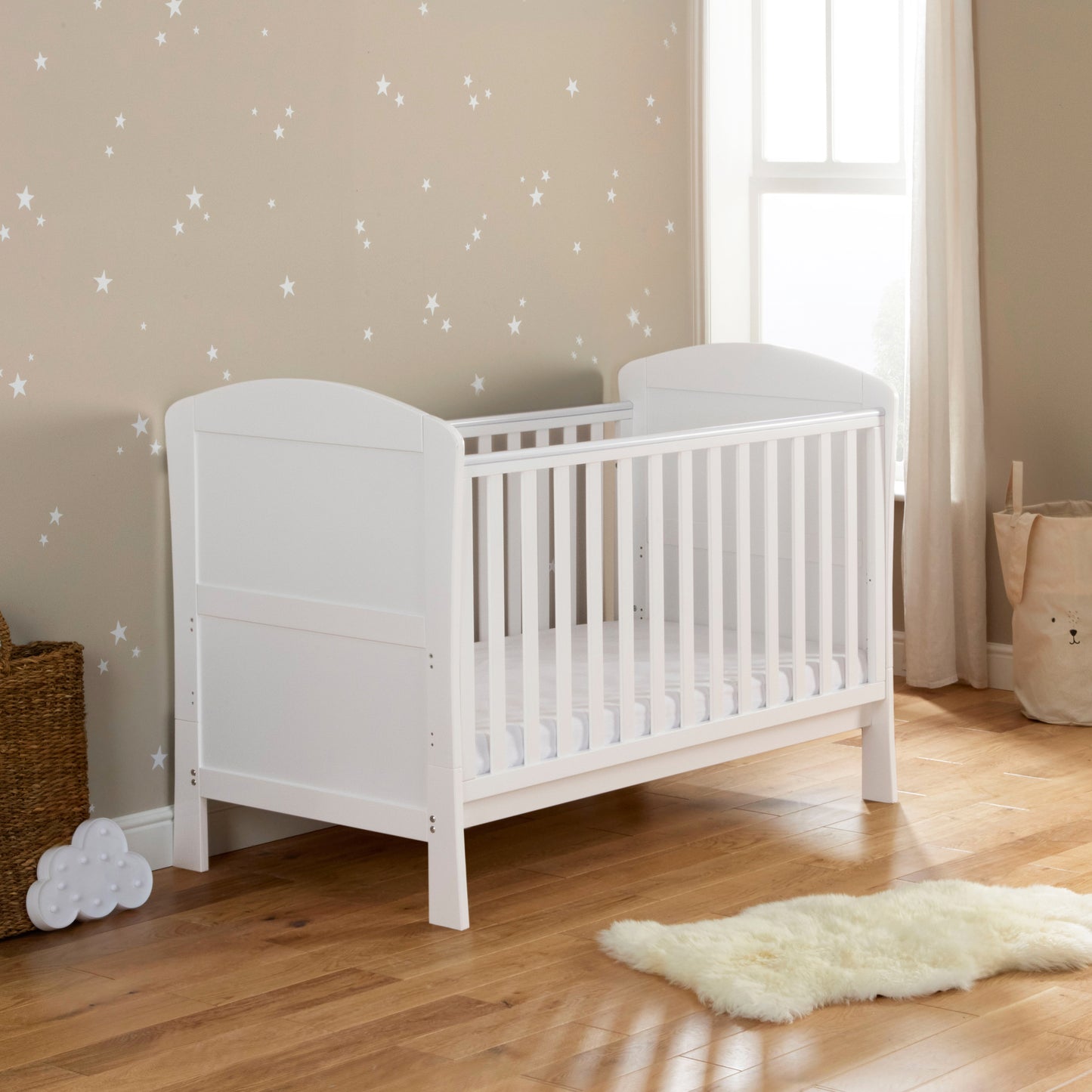 Aston Dropside Cot Bed - White