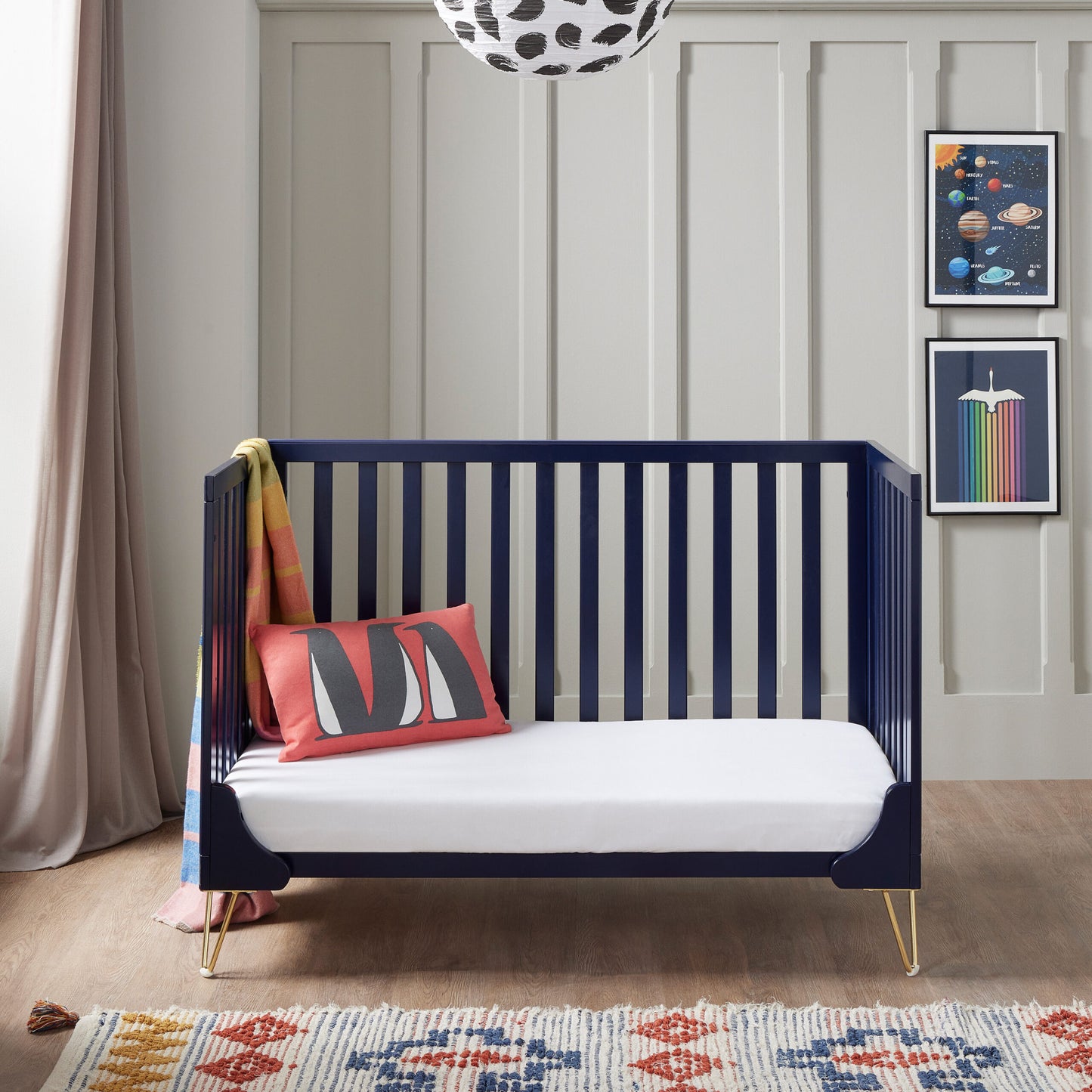 Kimi Cot Bed – Midnight with Fibre Mattress