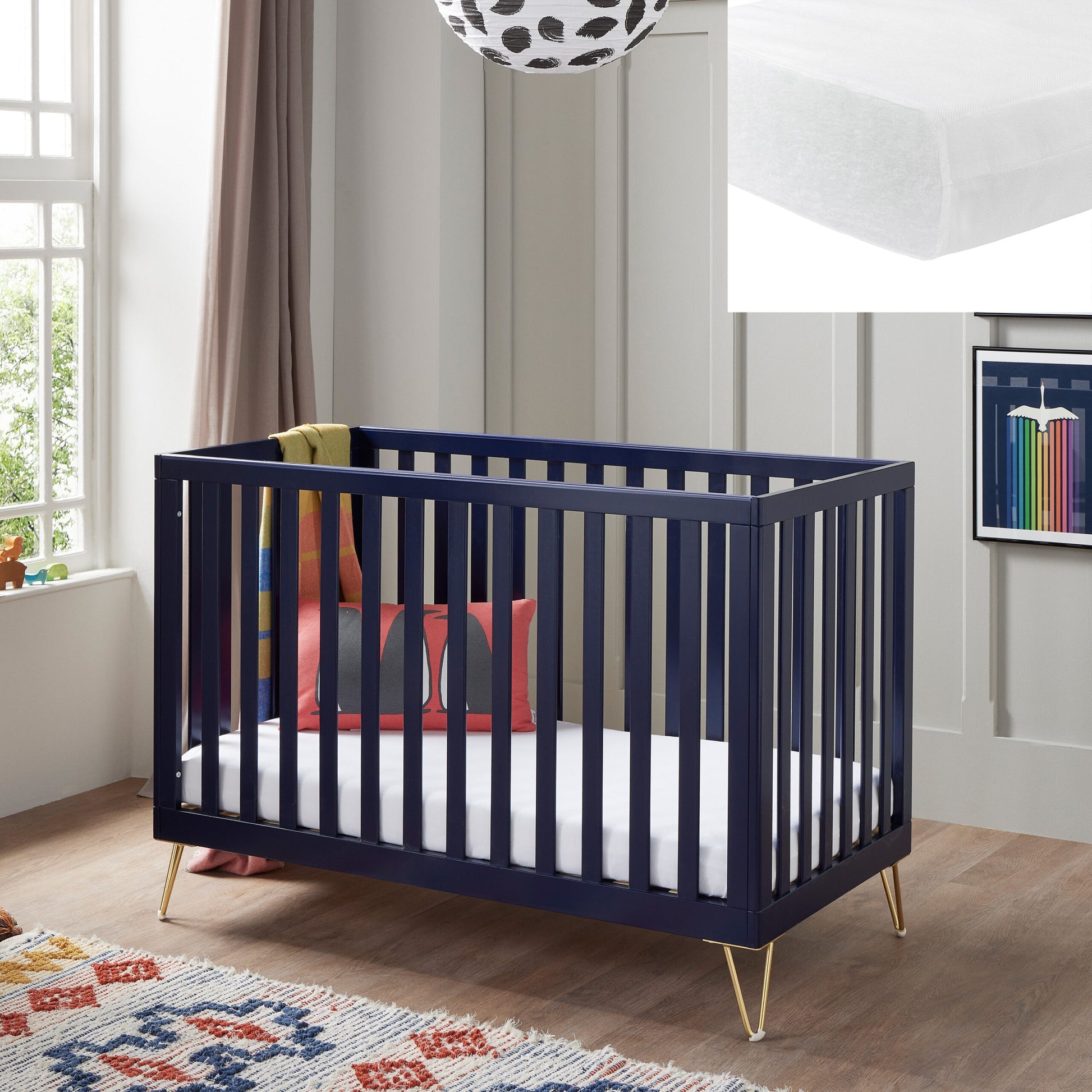 Kimi Cot Bed – Midnight with Fibre Mattress