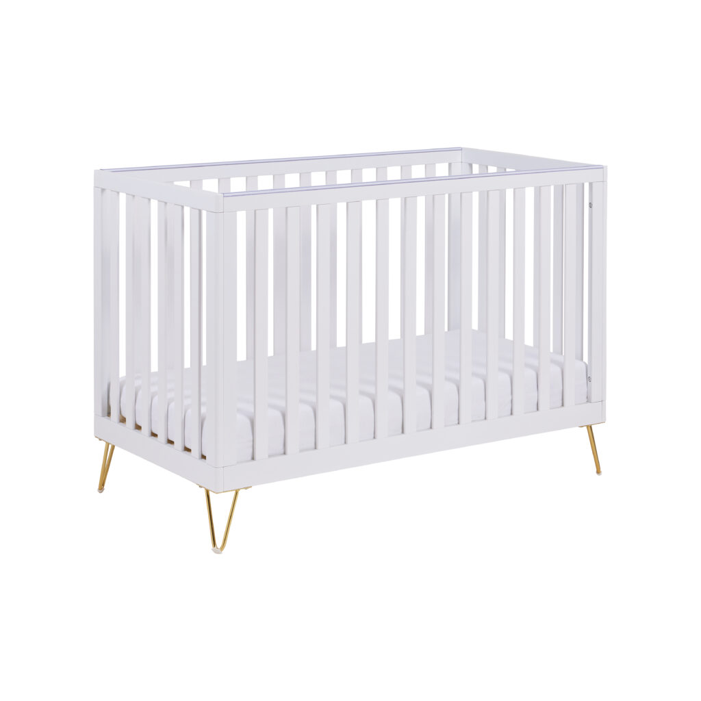 Kimi Cot Bed – White with Fibre Mattress