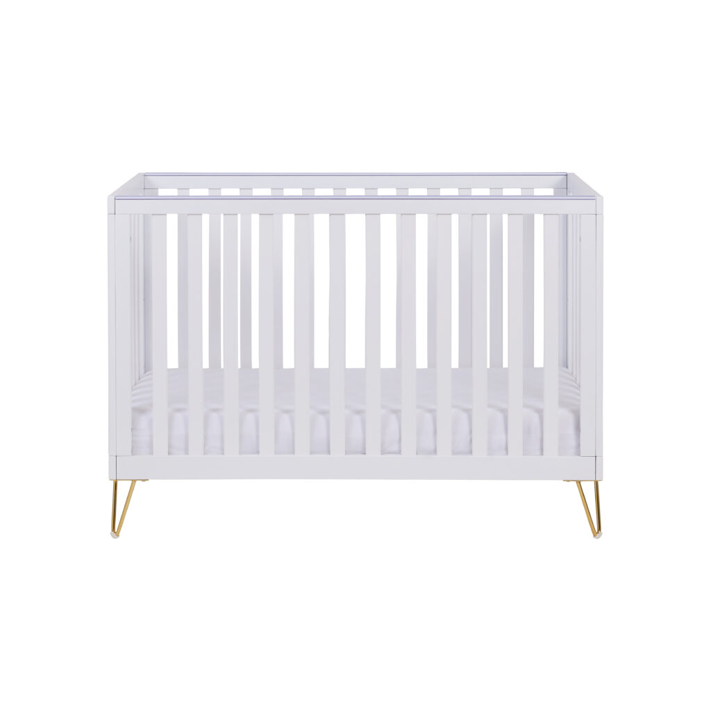 Kimi Cot Bed – White with Fibre Mattress for cot