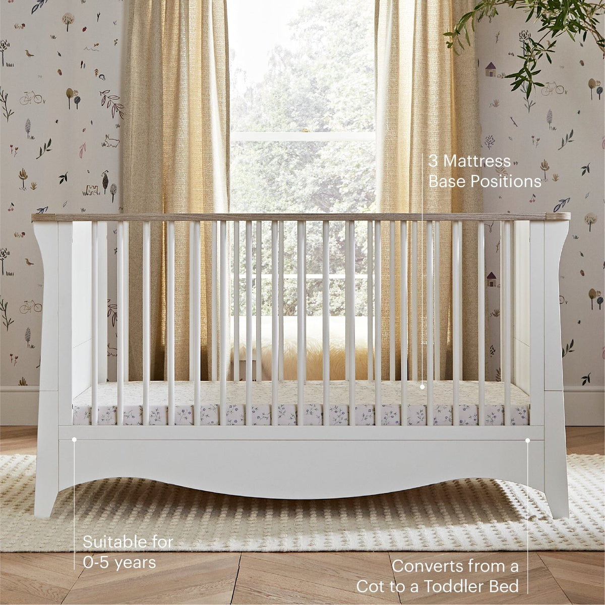 Clara Cot Bed - White & Ash