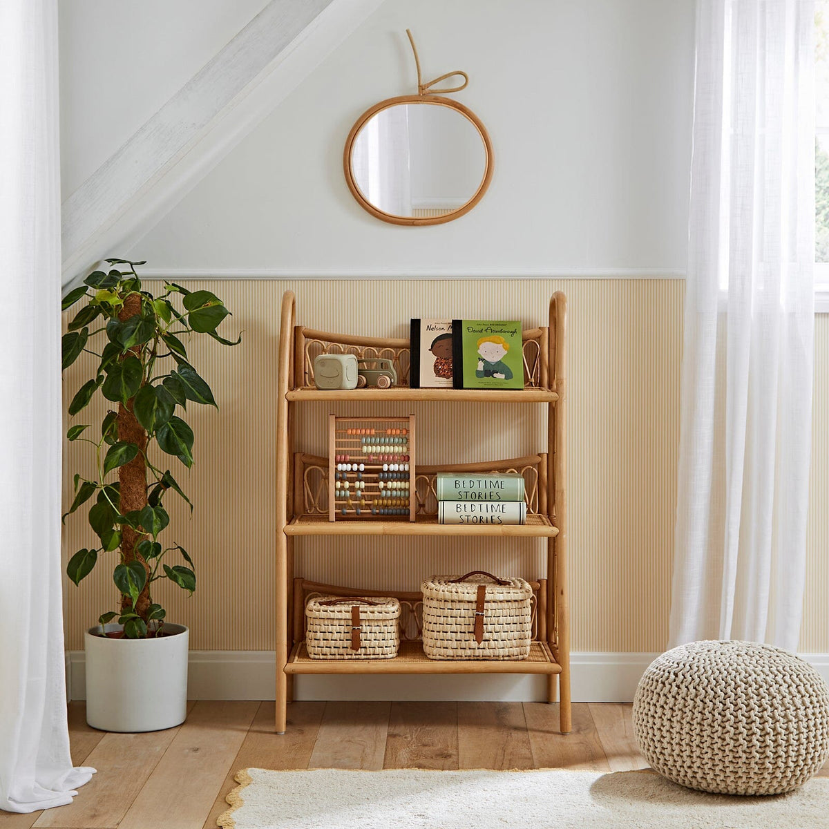Aria 3 Tier Shelving Unit - Rattan