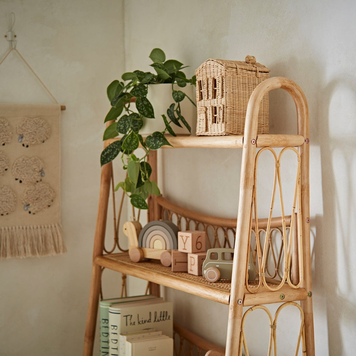 Aria 5 Tier Shelving Unit - Rattan
