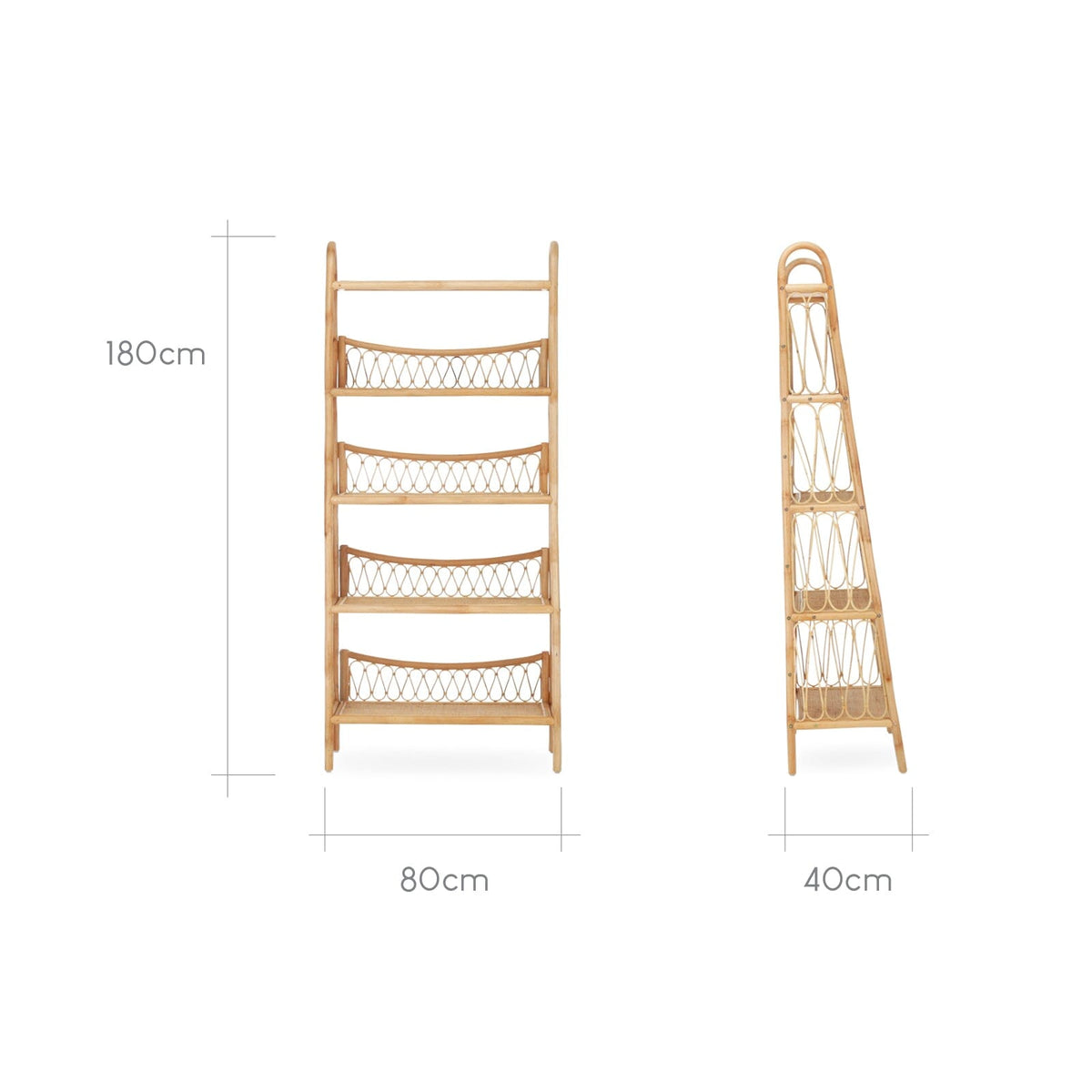 Aria 5 Tier Shelving Unit - Rattan