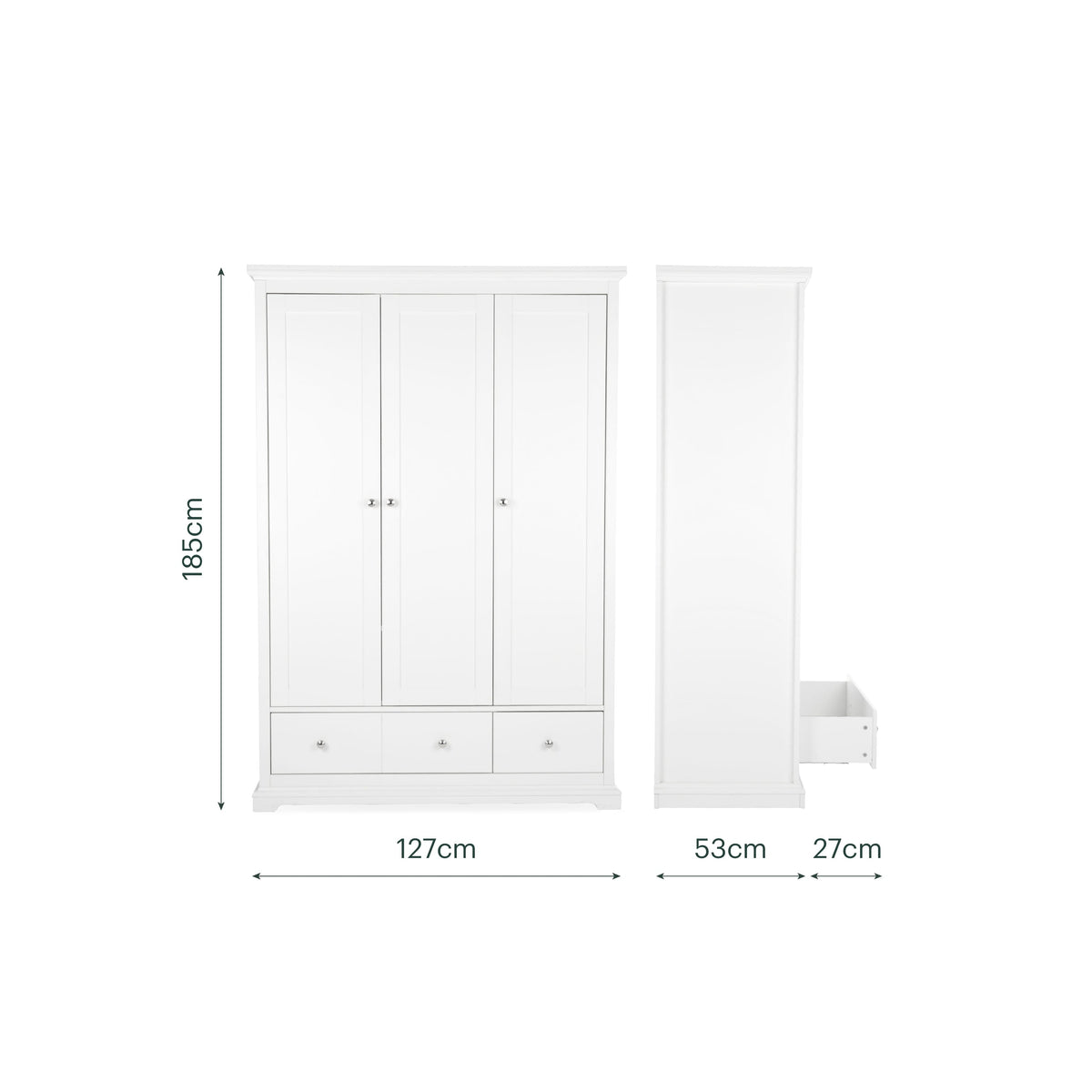 Beaumont Triple Wardrobe - White