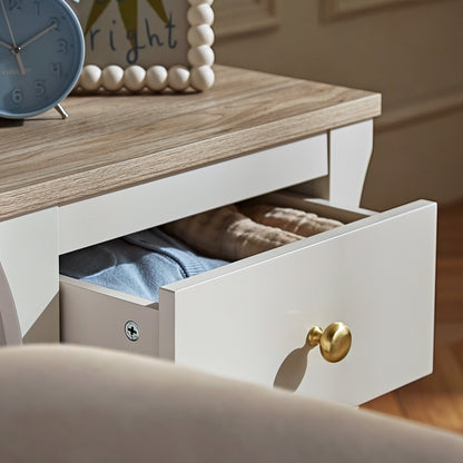 Clara Bedside Table - Cashmere & Ash