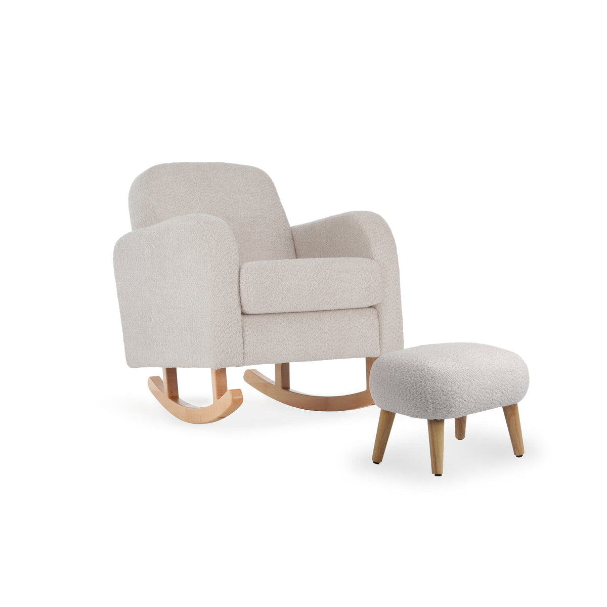 Etta Nursing Chair & Footstool - Bouclé Mushroom