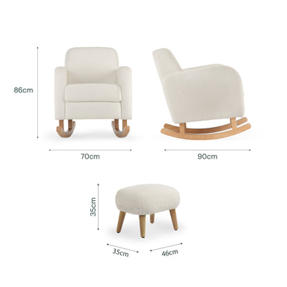 Etta Nursing Chair & Footstool - Bouclé Off White