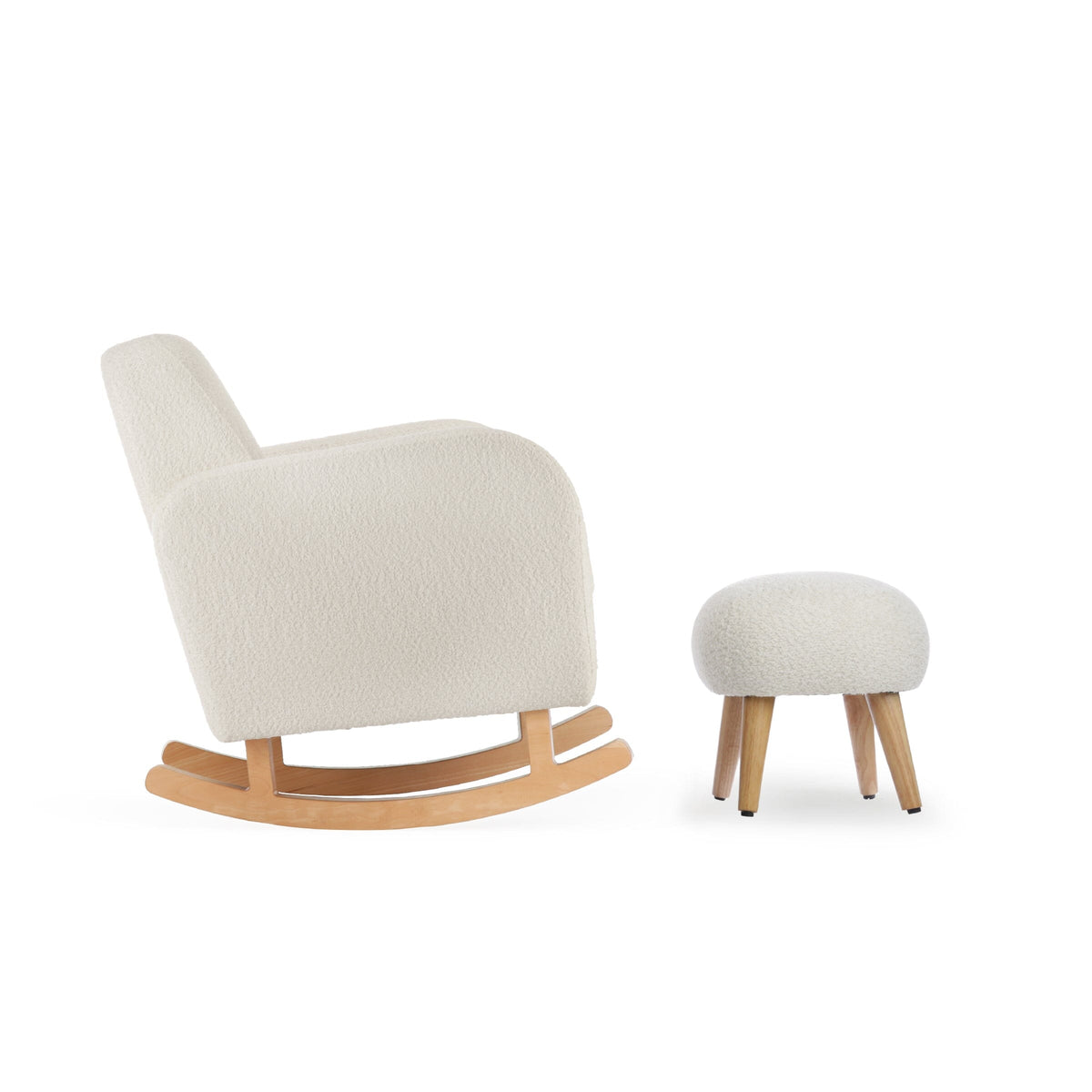 Etta Nursing Chair & Footstool - Bouclé Off White