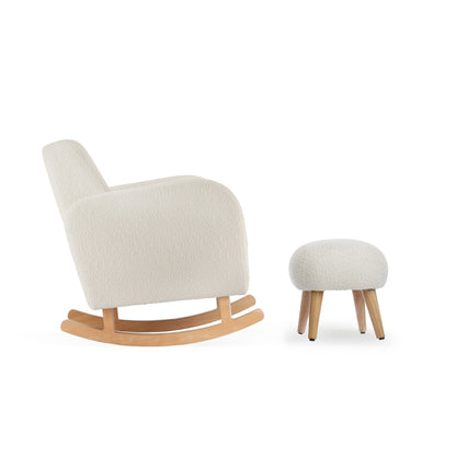 Etta Nursing Chair & Footstool - Bouclé Off White