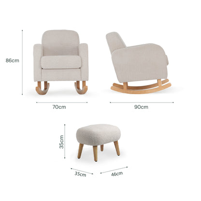 Etta Nursing Chair & Footstool - Bouclé Mushroom