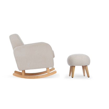 Etta Nursing Chair & Footstool - Bouclé Mushroom