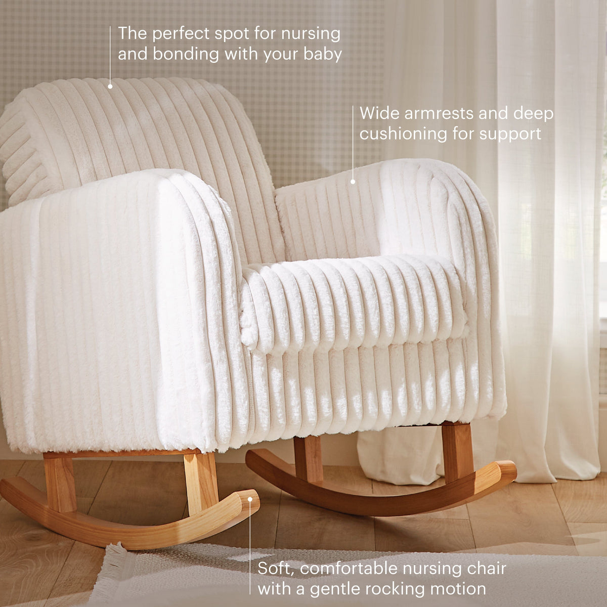 Etta Nursing Chair - Faux Fur Cream