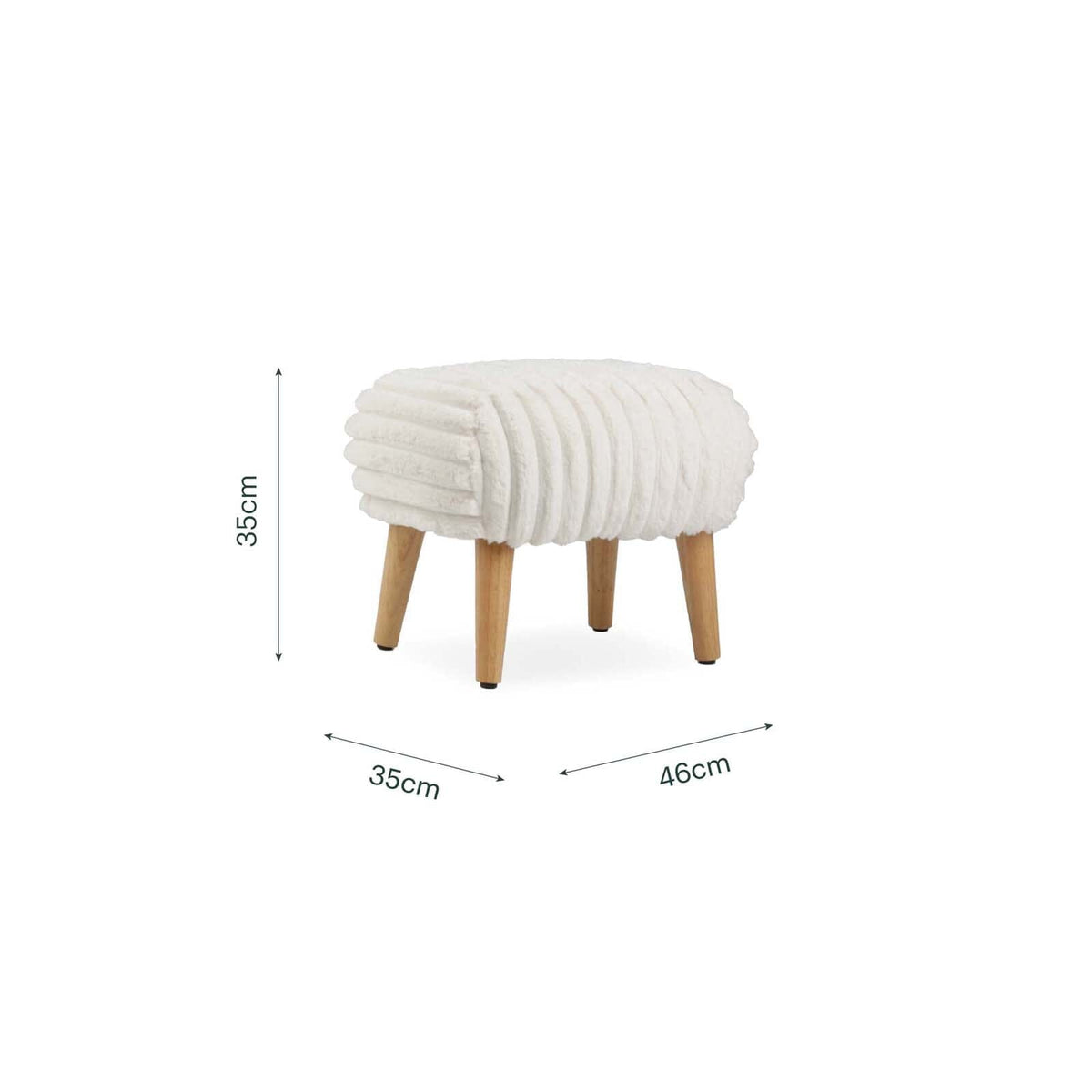 Etta Footstool - Faux Fur Cream