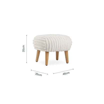 Etta Footstool - Faux Fur Cream